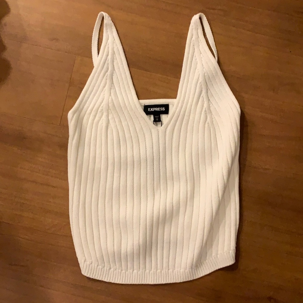 White Sweater Tank Top